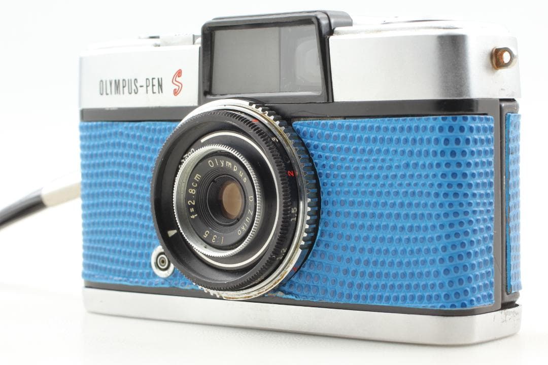 【整備済　美品】ブルー　OLYMPUS PEN S　ハーフカメラ #1358