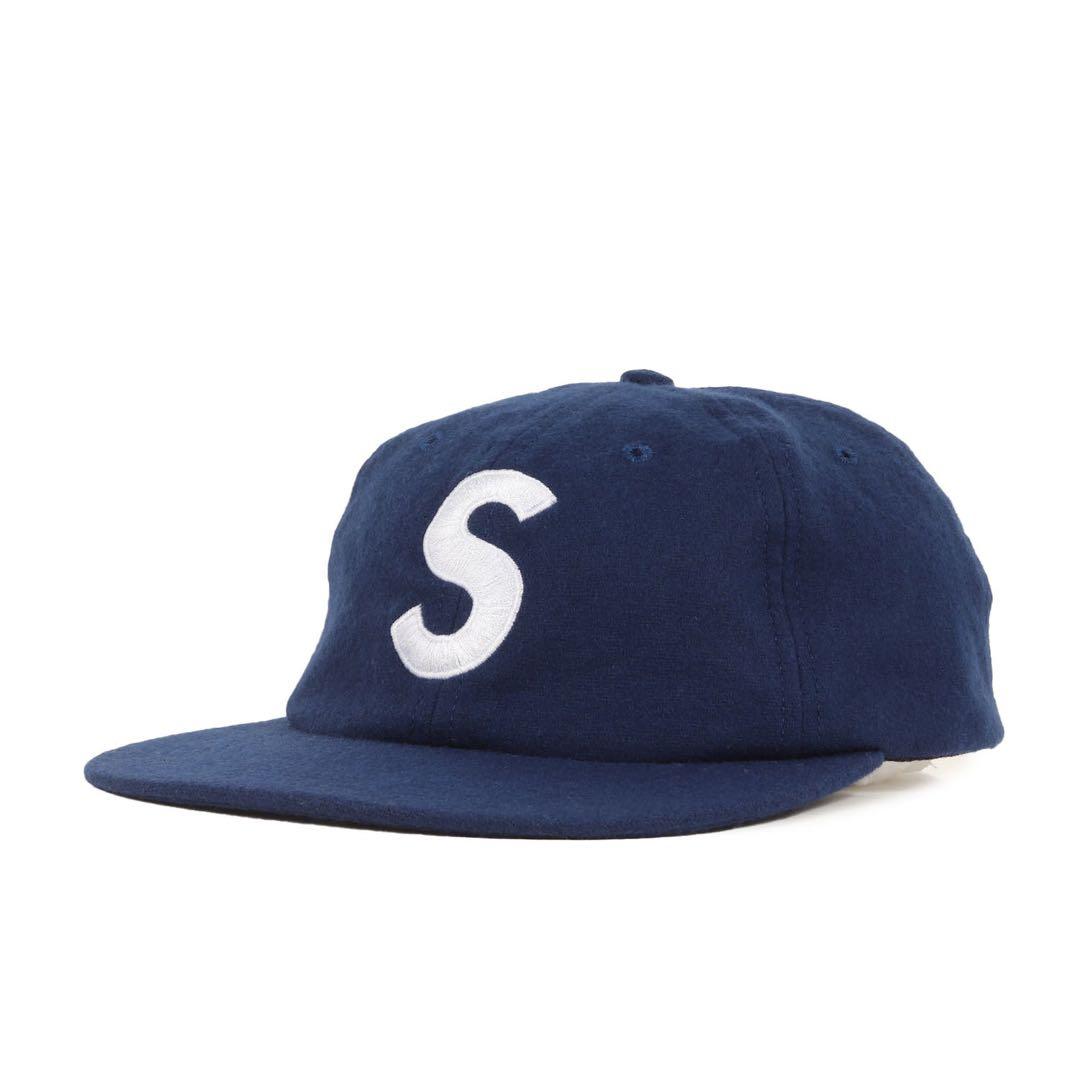 Supreme Wool S Logo 6-Panel ネイビー キャップ