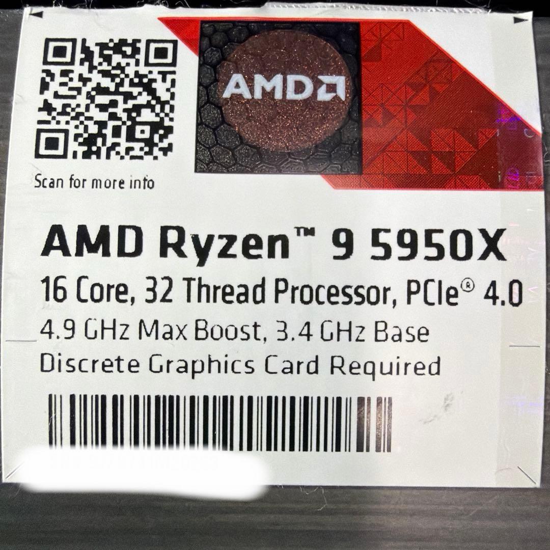 AMD Ryzen 9 5950X 16コア CPU 動作確認済み