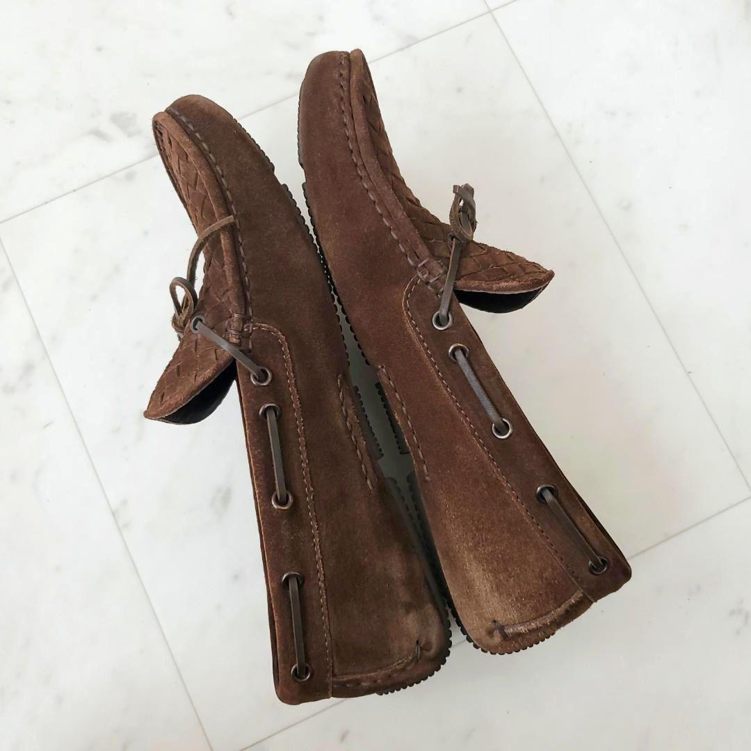 快適ドライブに！ 美品 ボッテガヴェネタ 靴 デッキ ローファー イントレ 茶