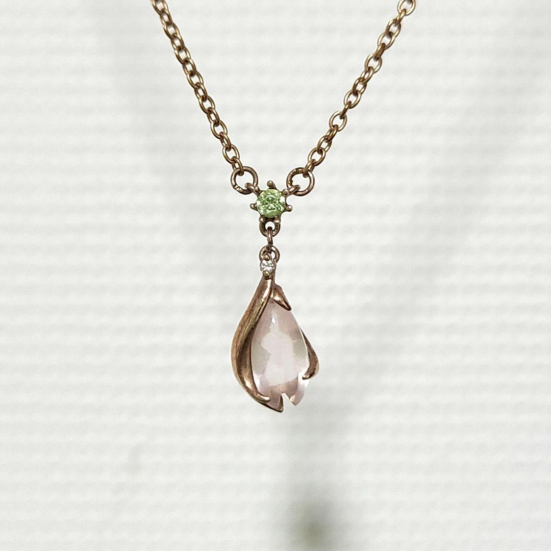 春*い様 桜 SAKURA ローズクォーツ ペリドット ネックレス