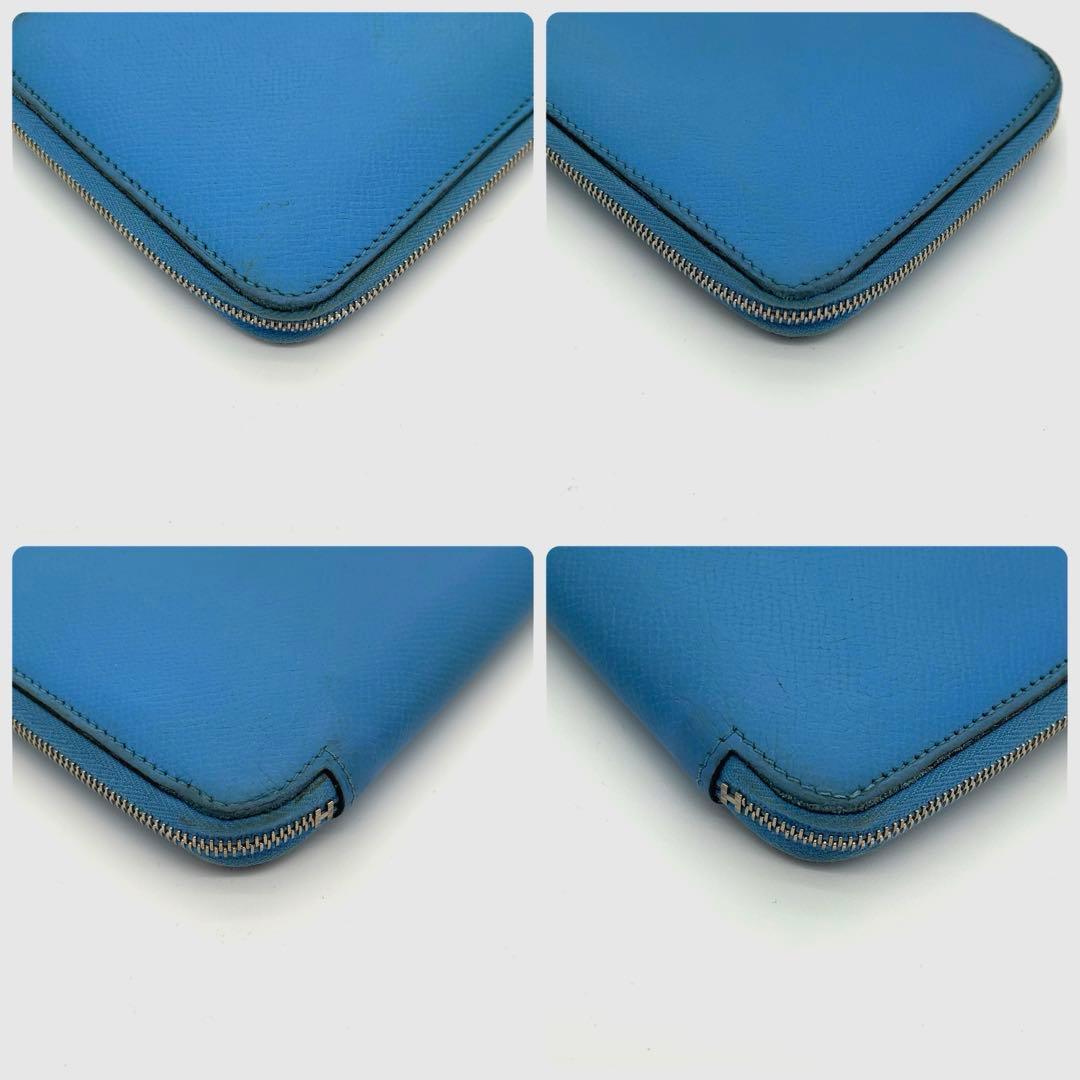HERMES アザップシルクイン　ロング　長財布　ブルージーン　エルメス