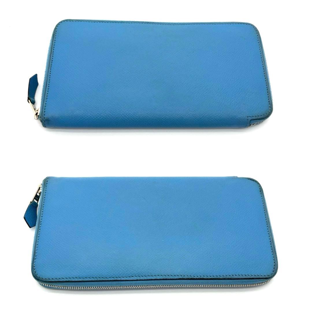 HERMES アザップシルクイン　ロング　長財布　ブルージーン　エルメス