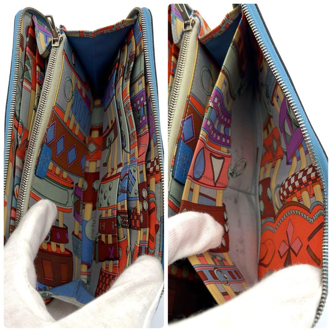 HERMES アザップシルクイン　ロング　長財布　ブルージーン　エルメス