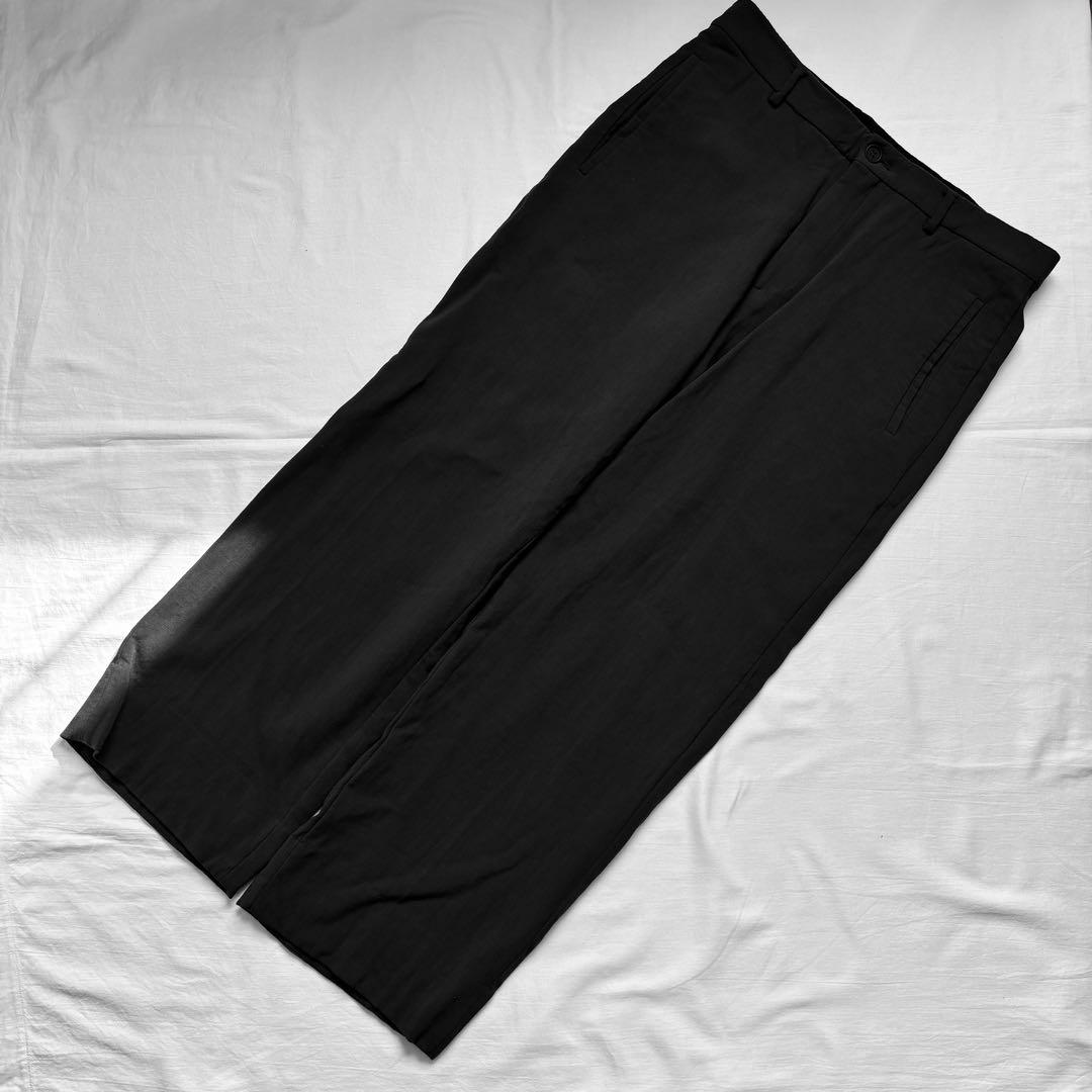 GIORGIO ARMANI グレー ワイド スラックス wool 100%