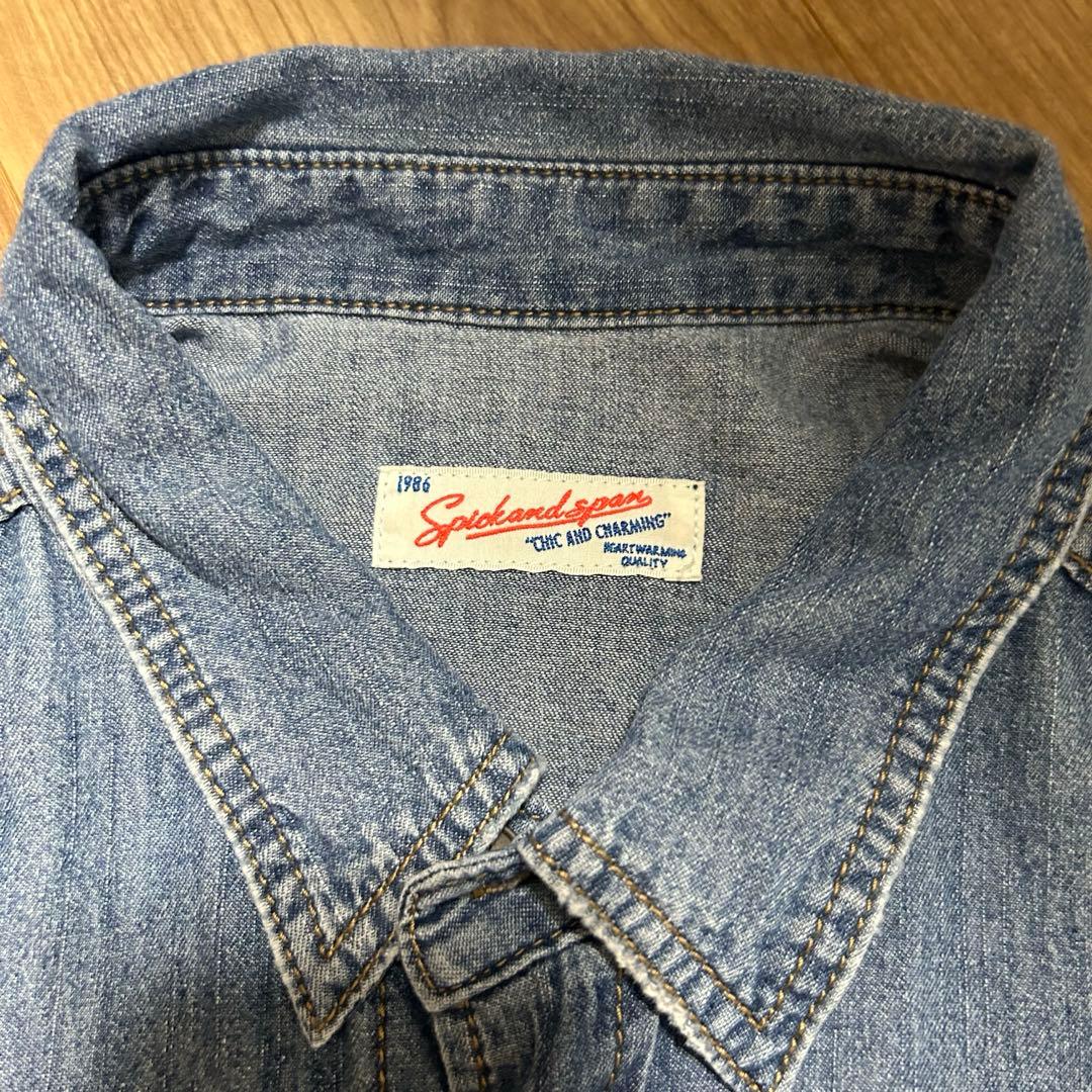 【完売品】Spick and Span ライトオンスデニムシャツ ブルー