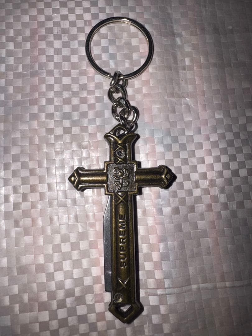 小物 SUPREME Crucifix Knife Folding Key chain