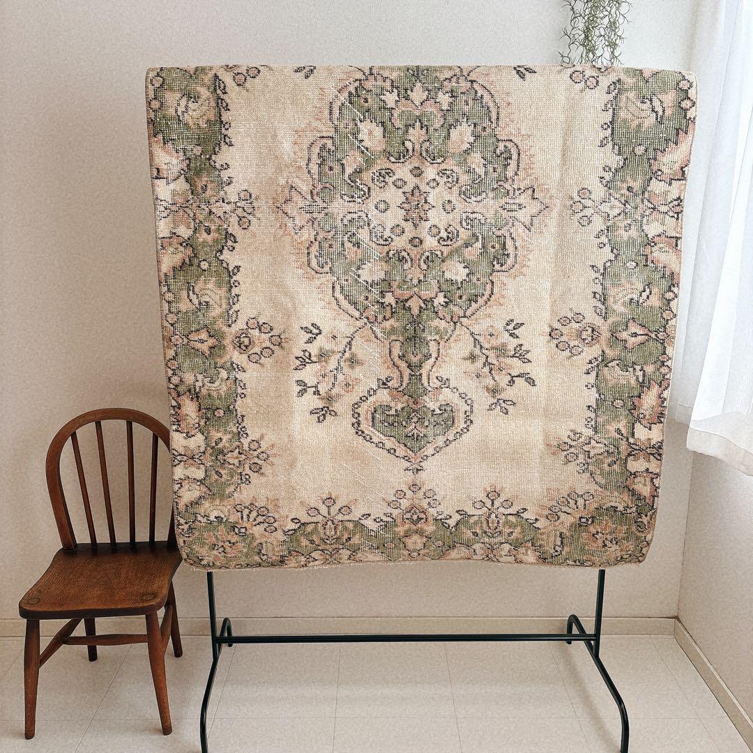 トルコ　ヴィンテージラグ　グリーン