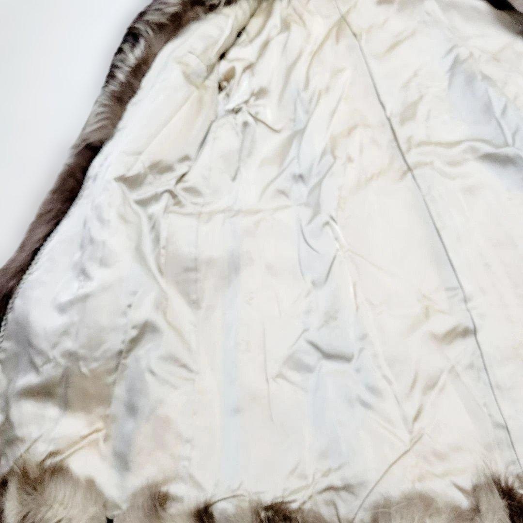 【美品】最高級 シルバーフォックス　毛皮コート　毛量◎　ゴージャス　ブラウン杢系