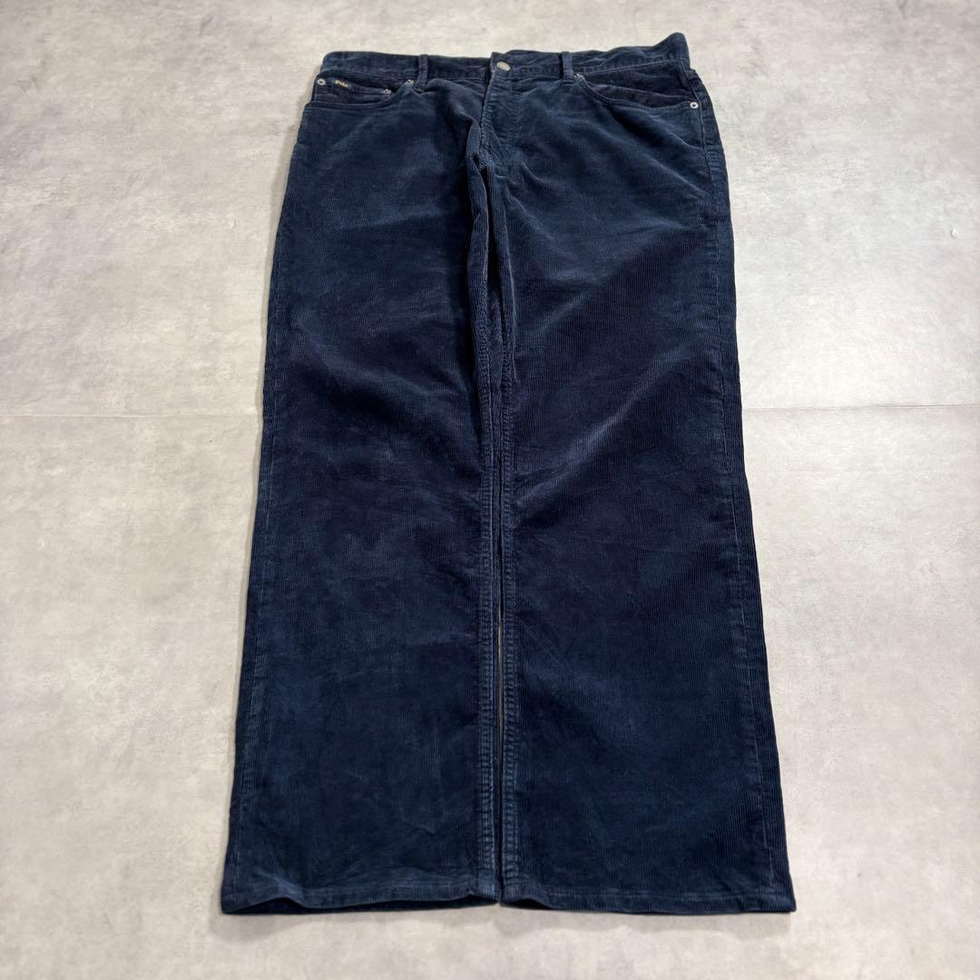 古着 00s〜 ラルフローレン コーデュロイ パンツ ワイド ネイビー タロン