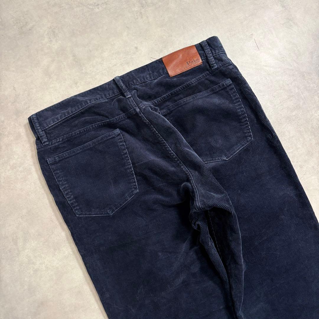 古着 00s〜 ラルフローレン コーデュロイ パンツ ワイド ネイビー タロン