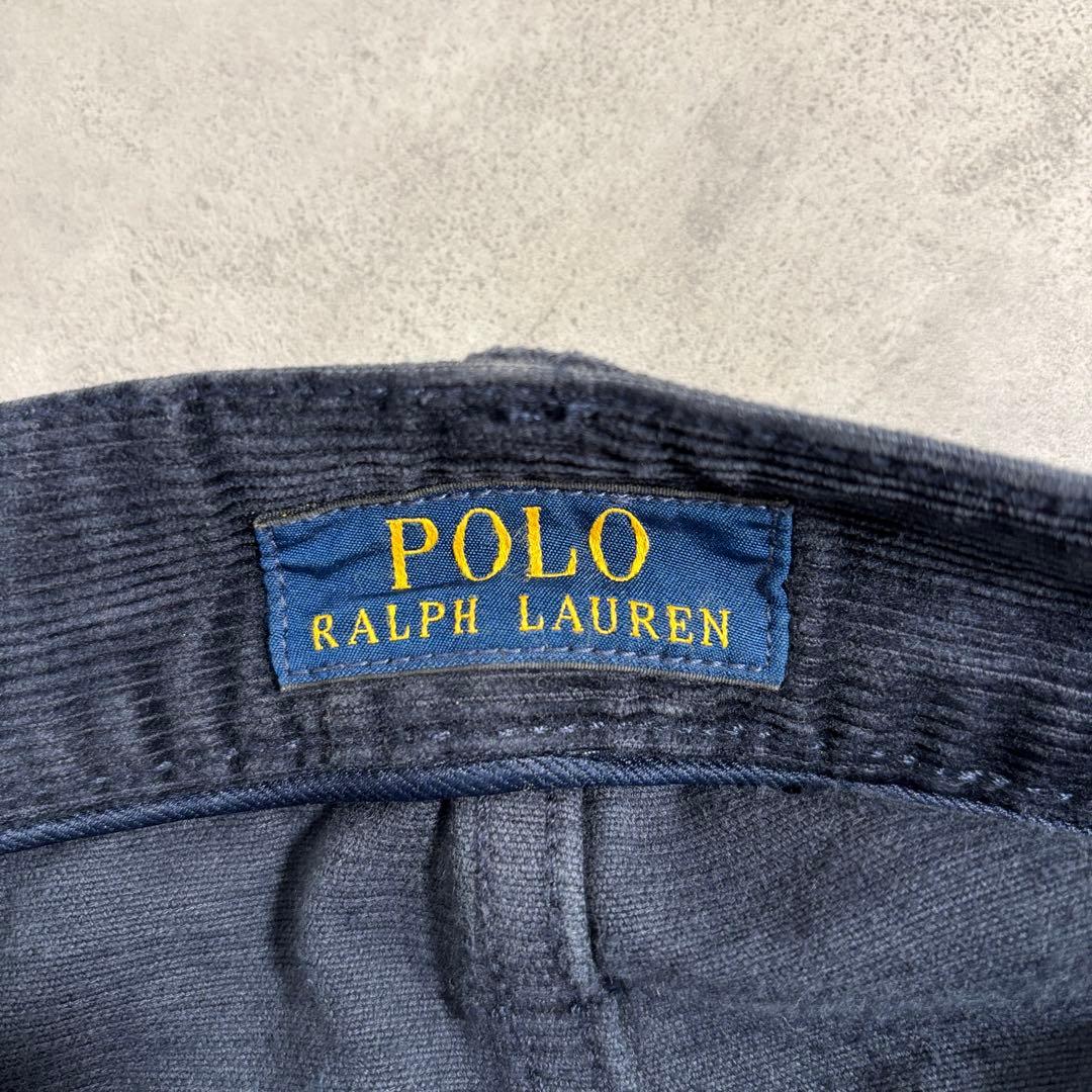 古着 00s〜 ラルフローレン コーデュロイ パンツ ワイド ネイビー タロン