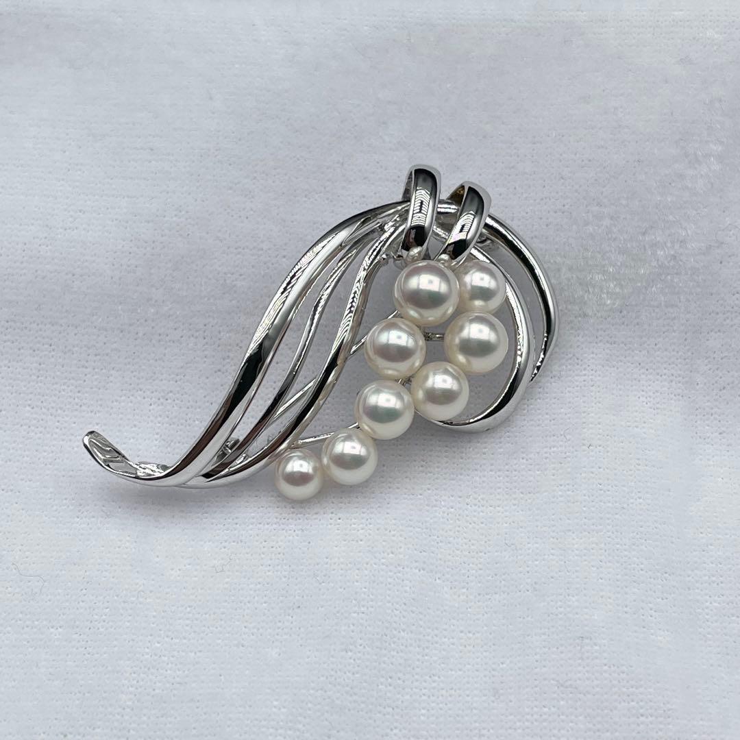 ミキモト アコヤ真珠 パール ブローチ 5.0mm-6.0mm SILVER