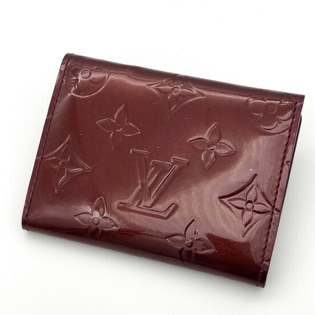ルイヴィトン モノグラム ヴェルニ 名刺入れ カードケース ボルドー