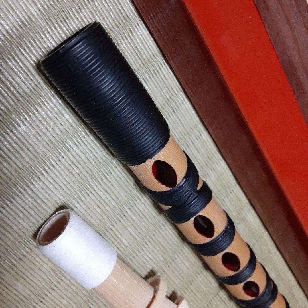 雅楽　篳篥　白竹　籐巻き　リード図紙付き