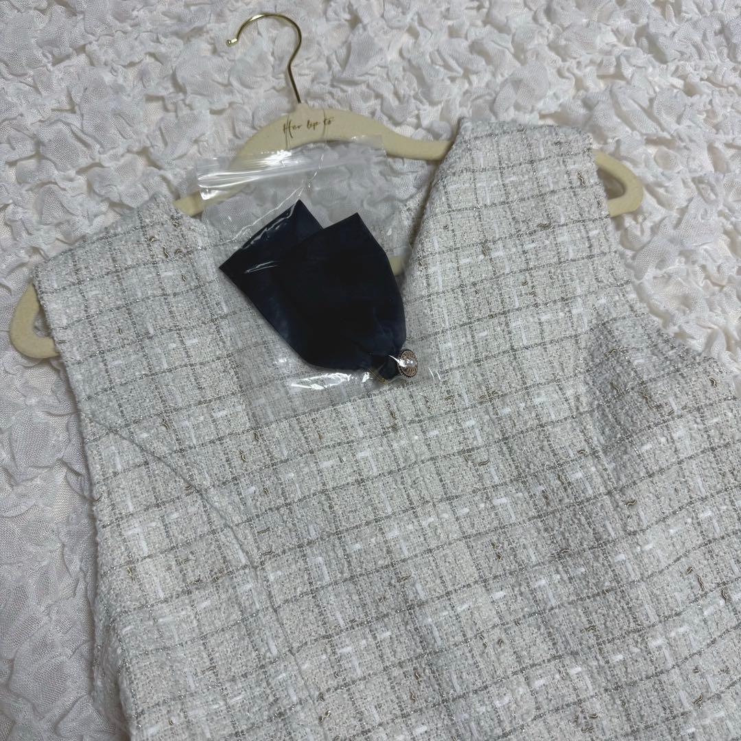 Victoria Tweed Jumper Dress swan Mサイズ