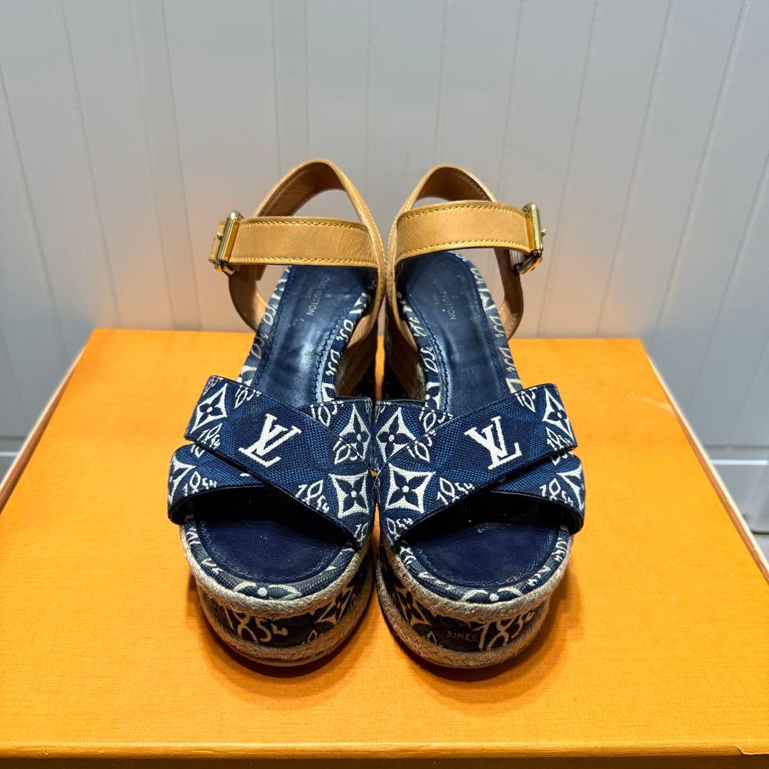A*e様 ルイヴィトン・バウンダリーライン モノグラム プラット サンダル デニ