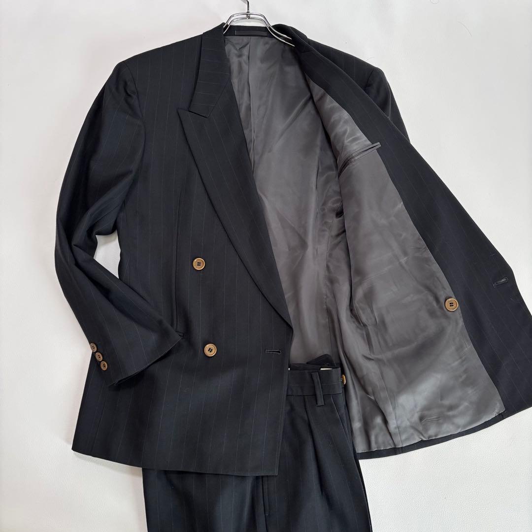 エンポリオアルマーニ ダブルレスト Lサイズ スーツ セットアップ 太ストライプ