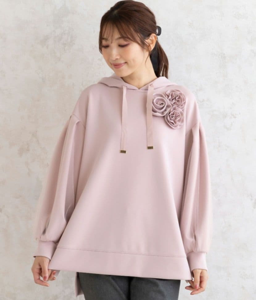 新品 オーバーサイズパーカー ローズティアラ 大きいサイズ42