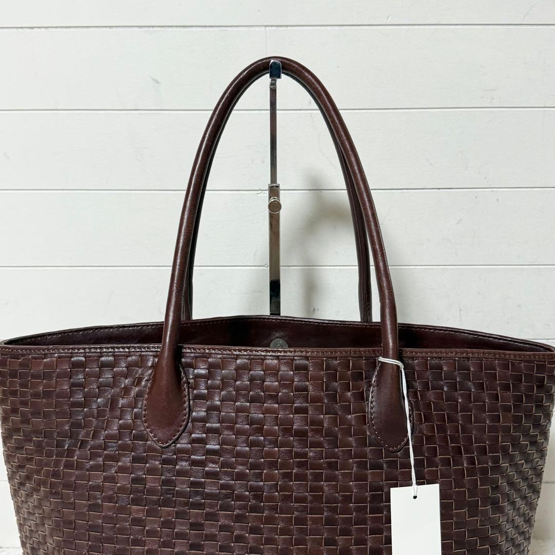 ⭐️新品未使用⭐️　マザーハウス　イントレチャート　ハンドバッグ　レザー　ブラウン