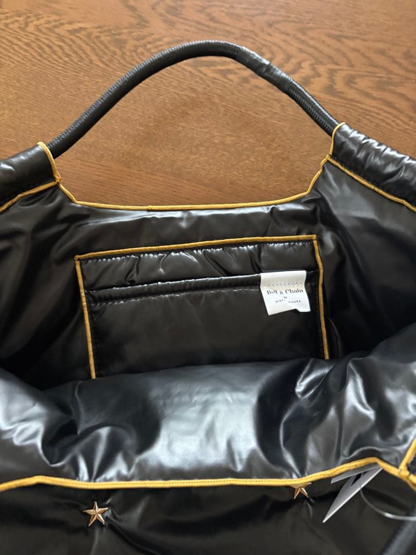 【ボールアンドチェーン】ホリデー新作 エコバッグ ステラ　M　黒×ゴールド