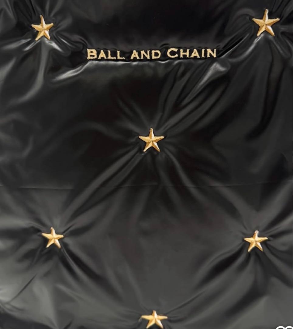 【ボールアンドチェーン】ホリデー新作 エコバッグ ステラ　M　黒×ゴールド