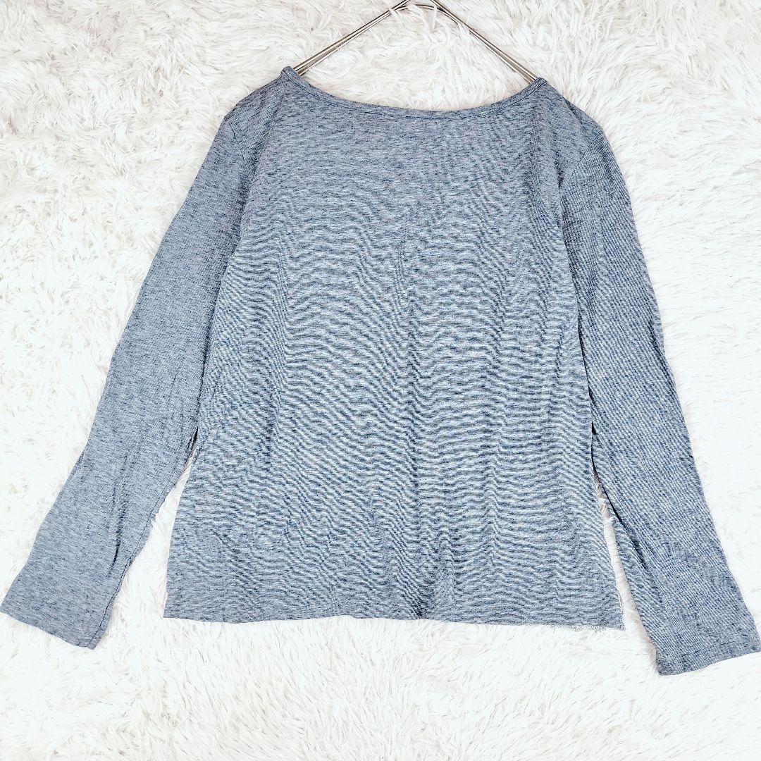 【タグ付き未使用】 45R カットワーク インディゴ染め 刺繍 カットソー M