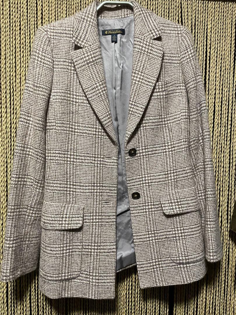 美品✨ブルックスブラザーズ　イタリア製上質ウールグレンチェック ジャケット　0