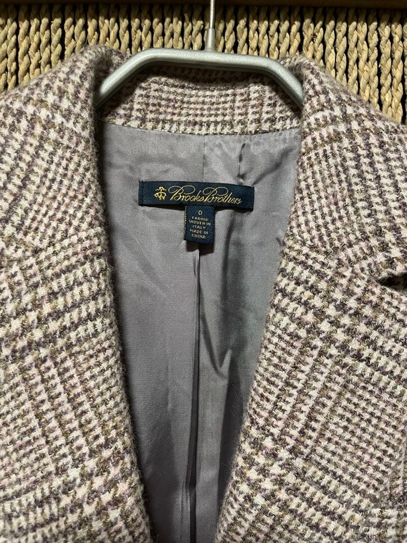 美品✨ブルックスブラザーズ　イタリア製上質ウールグレンチェック ジャケット　0