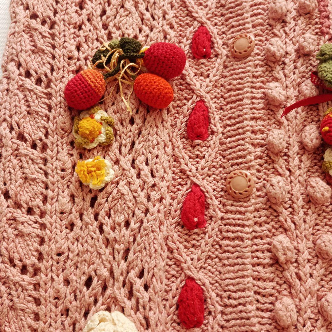 【匿名配送】PINK HOUSE ピンクハウス 花柄 いちご柄 刺繍ニットベスト