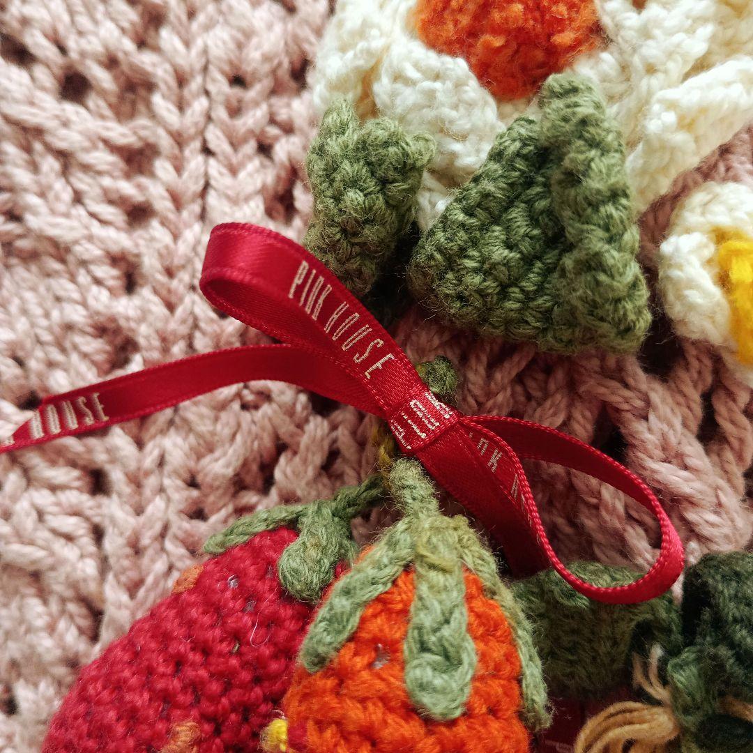 【匿名配送】PINK HOUSE ピンクハウス 花柄 いちご柄 刺繍ニットベスト