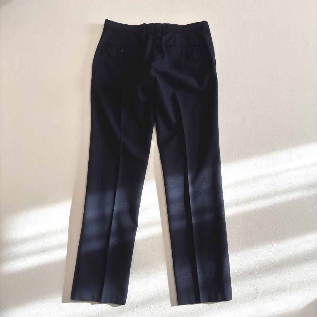 スーツセレクト ビジネススーツ 3ピース ベスト 無地 A4 S相当 ネイビー