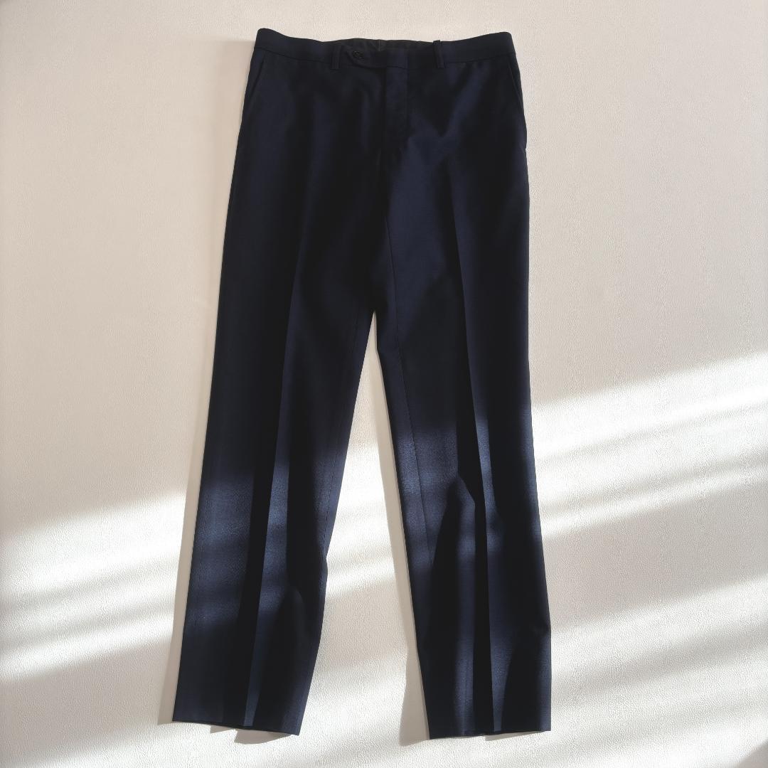 スーツセレクト ビジネススーツ 3ピース ベスト 無地 A4 S相当 ネイビー