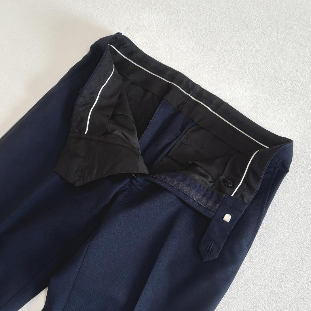 スーツセレクト ビジネススーツ 3ピース ベスト 無地 A4 S相当 ネイビー