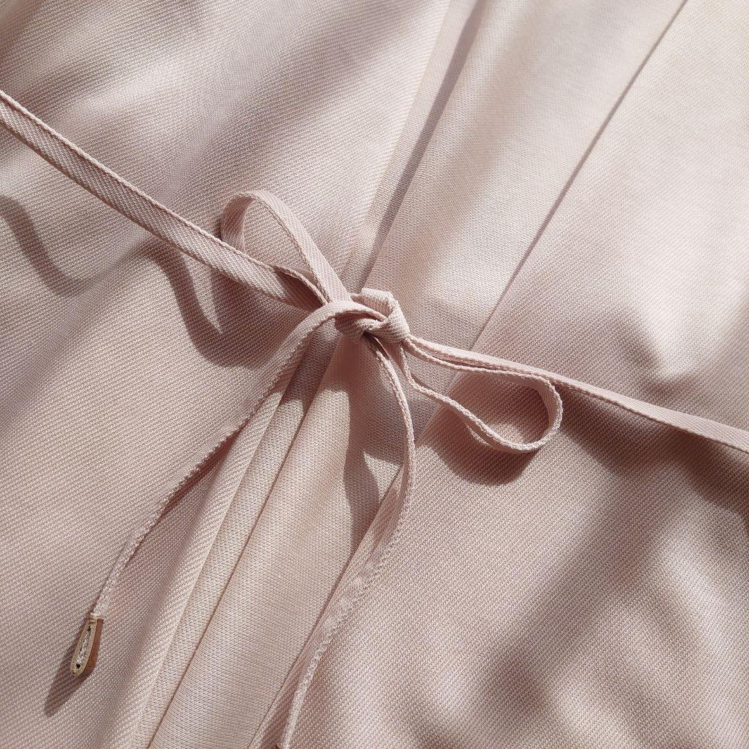 モラビト ロングカーディガン ガウン 長袖 ベージュ M サイズ38 ベルト