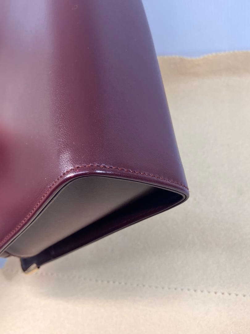 美品！【Cartier】マストライン レザー クラッチ、セカンドバッグ ボルドー