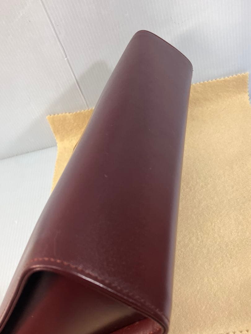 美品！【Cartier】マストライン レザー クラッチ、セカンドバッグ ボルドー