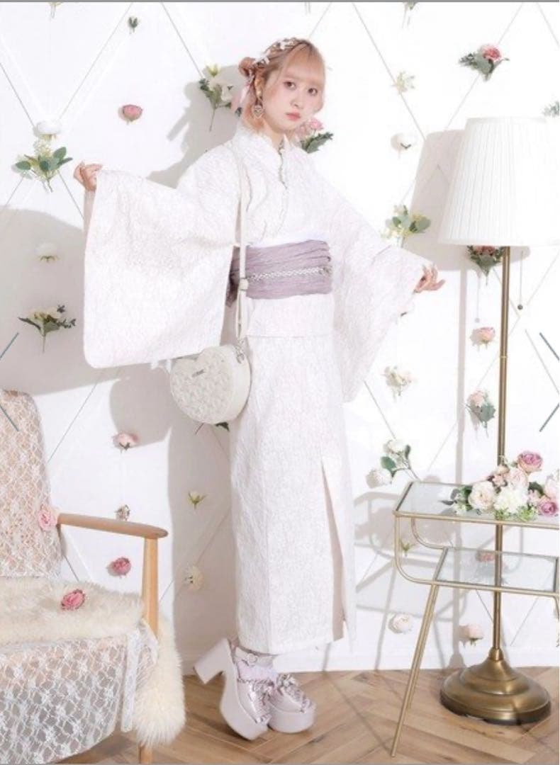 ノエミー お嬢さん総レースセパレート浴衣 ピンク