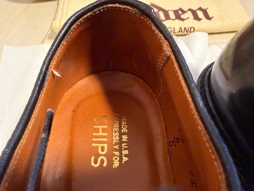 ALDEN: コードバン プレーントゥ　ブラック6.5