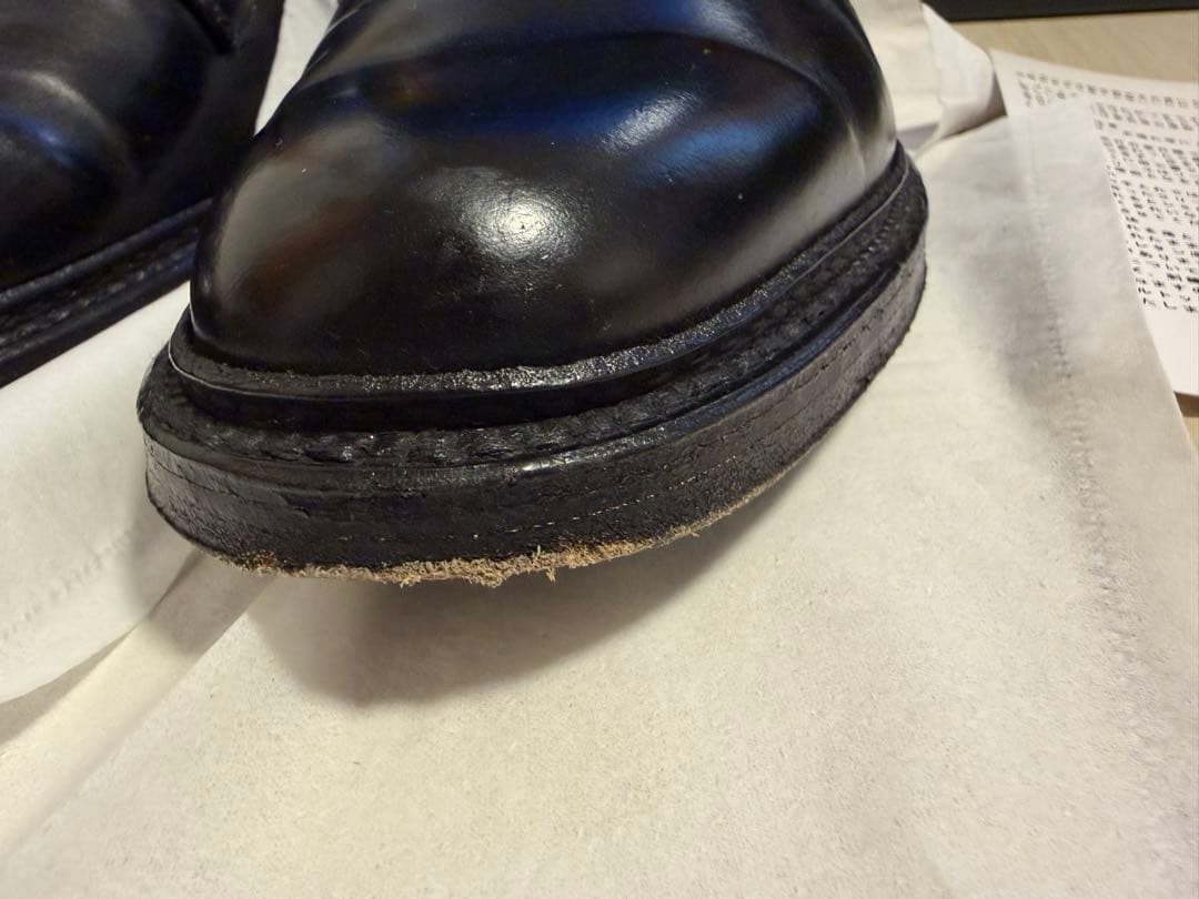 ALDEN: コードバン プレーントゥ　ブラック6.5