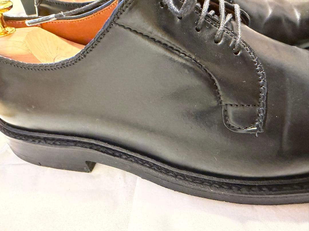 ALDEN: コードバン プレーントゥ　ブラック6.5