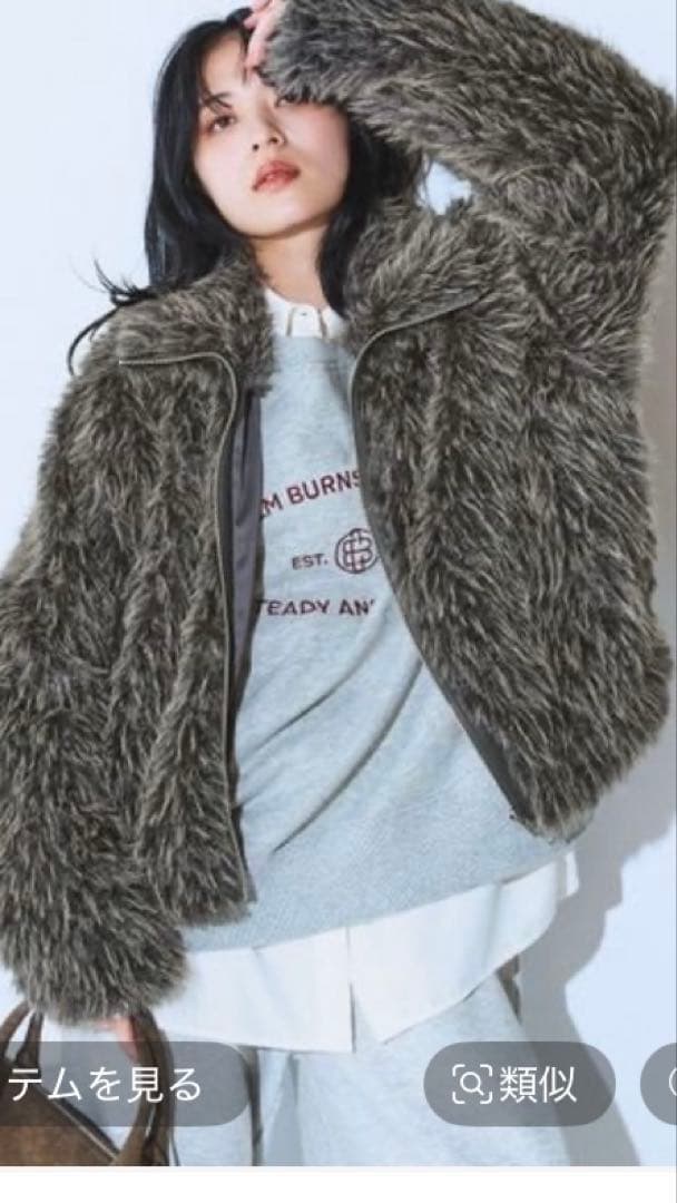 JEANASIS グレー ファーコート FREEサイズ