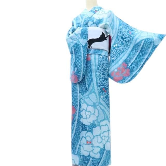 Y3375◆美品 有松鳴海絞り 綿 居敷当て付 手縫い仕立て 高級浴衣 夏着物