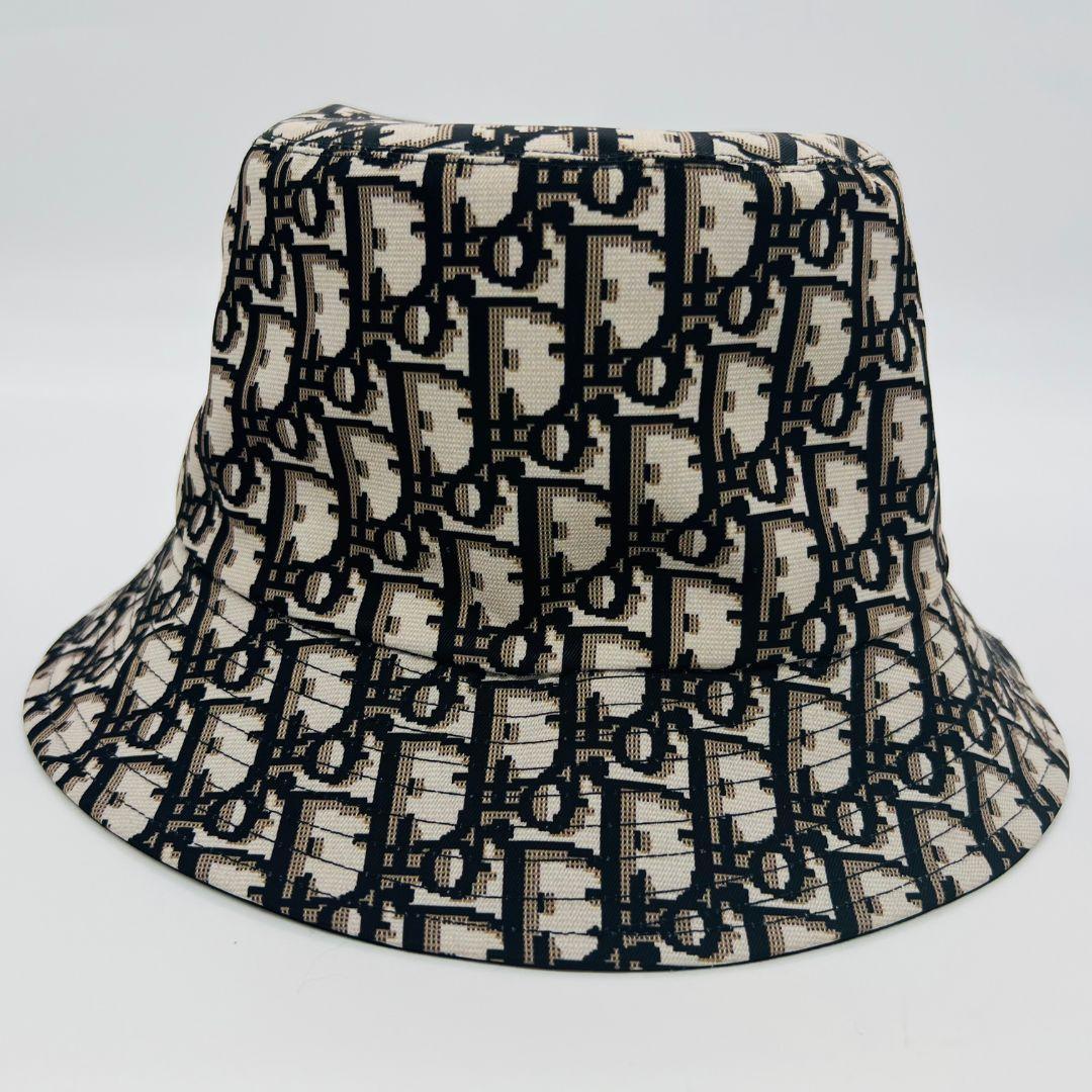 ディオール テディ オブリーク　リバーシブル　バケットハット ブラックトロッター