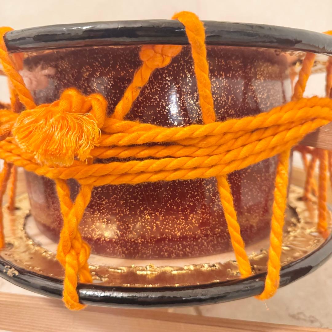 【美品】和太鼓 締太鼓 スタンド　バチ付 和楽器　伝統芸能