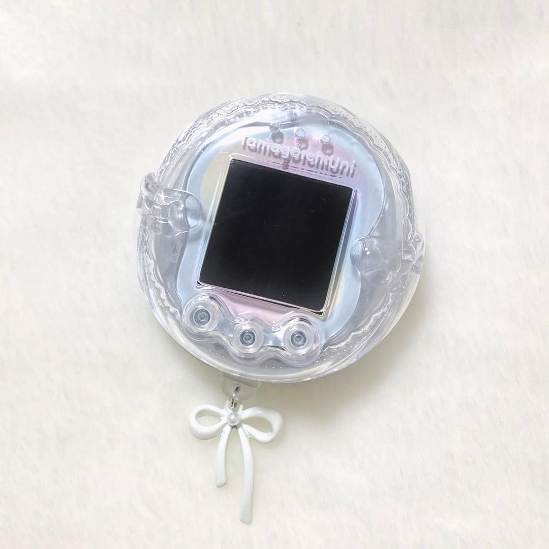 【在庫1点のみ】たまごっちユニクリアケース　カバー　エンジェル　プラグチャーム付