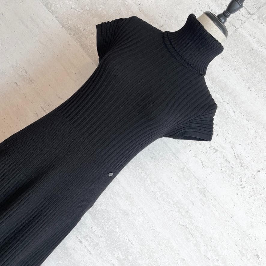 美品★ CHANEL★ウール★プリーツ★リブニット★ロングワンピース