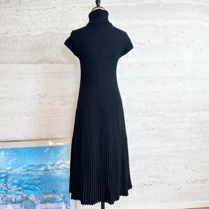 美品★ CHANEL★ウール★プリーツ★リブニット★ロングワンピース