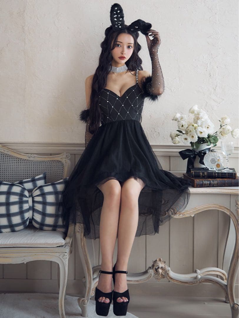 バニービジューフレアワンピース　xsサイズ