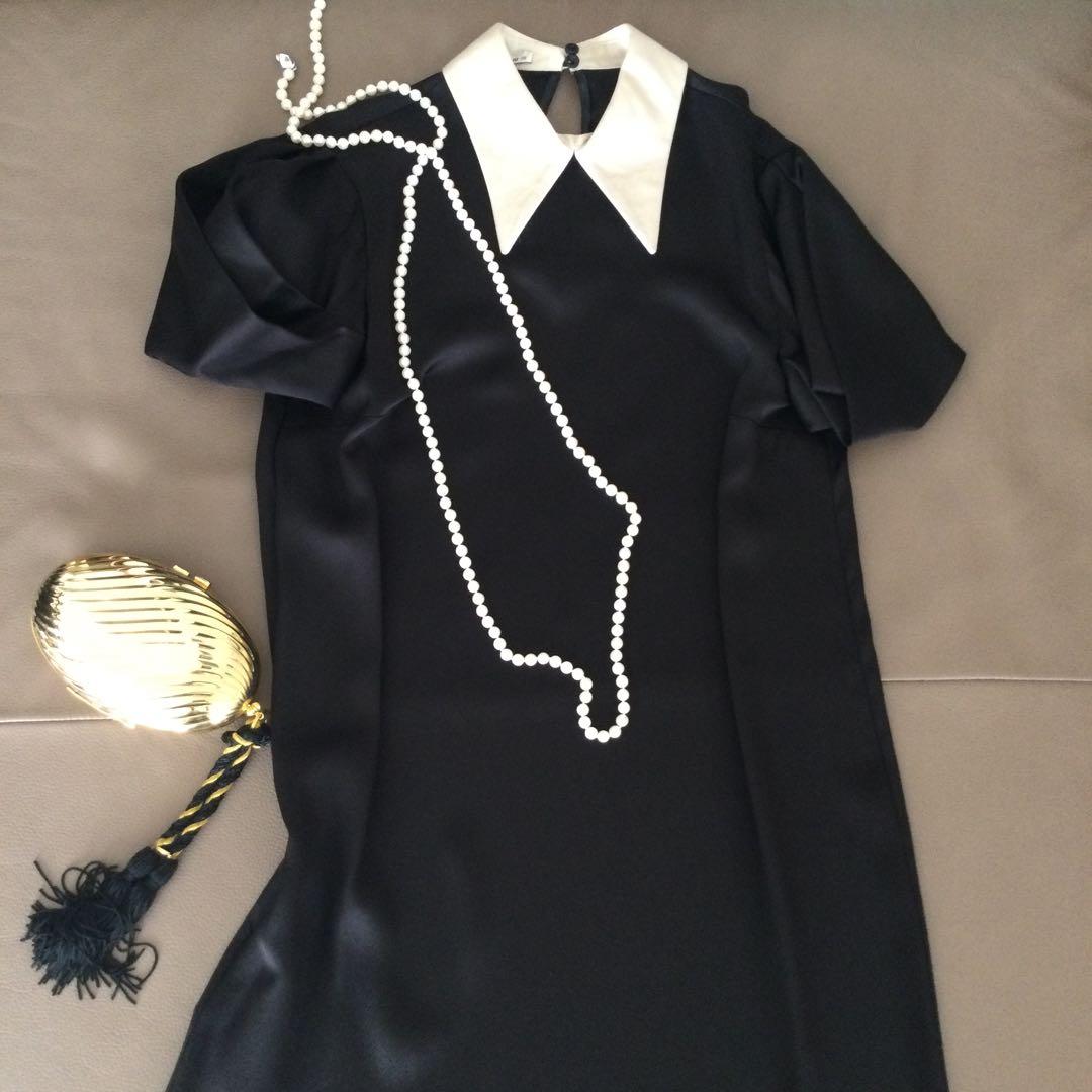 MIUMIU ブラックワンピース　シルク　かわいい　結婚式　38 美品　匿名送込